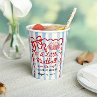 Italienisches Thema Baby Shower Roter Bogen Pappbecher