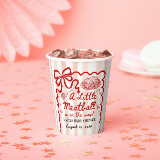 Italienisches Thema Baby Shower Roter Bogen Pappbecher