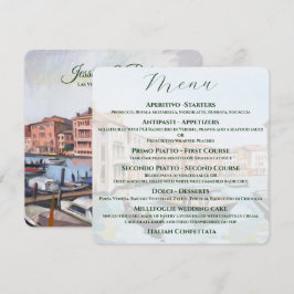Italienisches Thema - Venezianische Hochzeit Menükarte