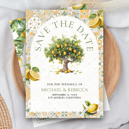 Italienisches Tile Lemon Tree Arch QR Code Foto Ho Save The Date