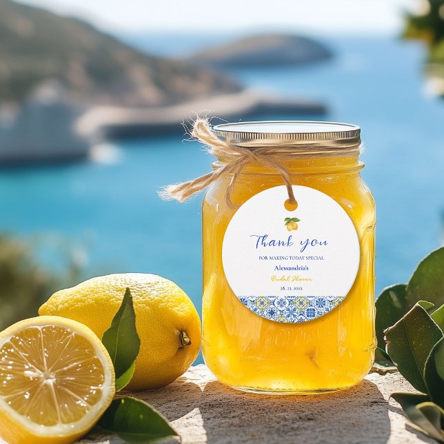 Italienisches Tiles Lemon Gelato Summer Brautparty Geschenkanhänger (Von Creator hochgeladen)