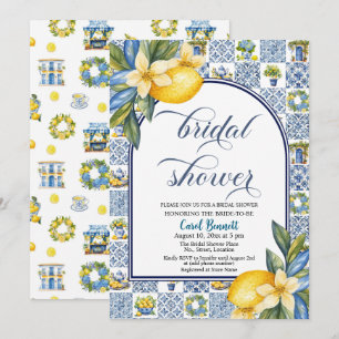 Italienisches Tiles Lemon Theme Summer Brautparty Einladung