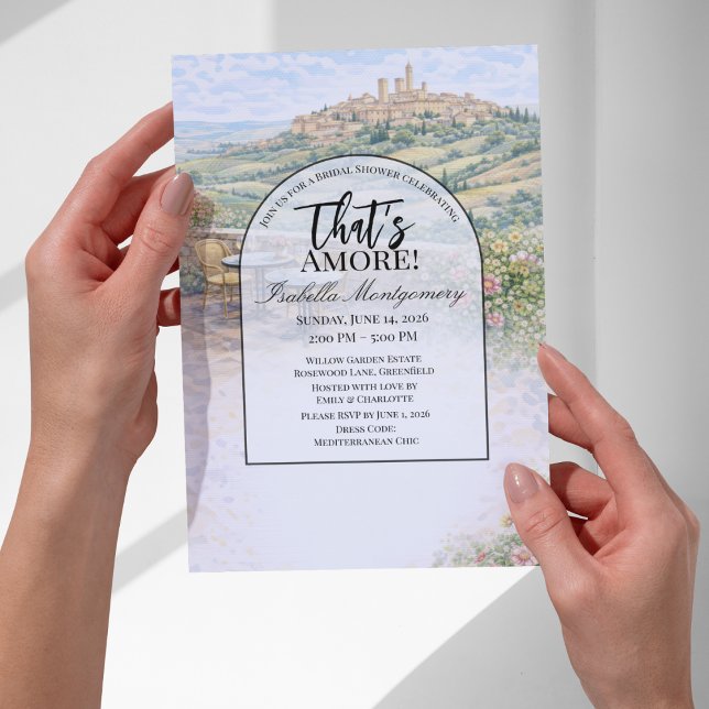 Italienisches Toskana Das Ist Liebe Brautparty Einladung (Italian Tuscany That’s Amore Bridal Shower Invitations
)