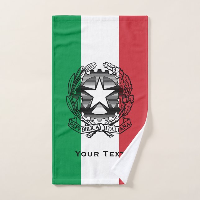 Italienisches Tricolore-Wappen und Ihr Text Handtuch (Handtuch)