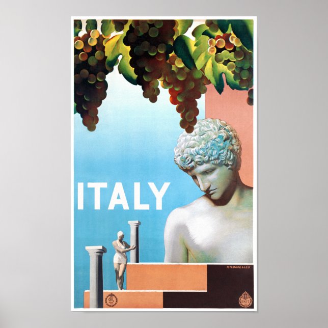 Italienisches Vintage Reiseplakat Poster (Vorne)