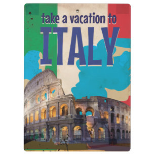 Italienisches Vintage Travel Poster Klemmbrett