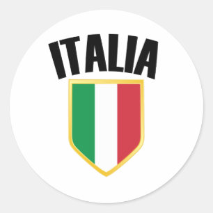 Italienisches Wappen - Italienische Flagge Runder Aufkleber