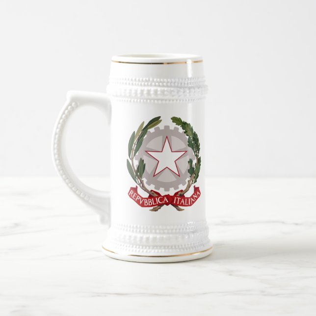 Italienisches Wappen Stein-Tasse Bierglas (Links)