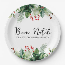 Italienisches Weihnachts-Buon-Natale-Party Pappteller