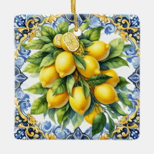 Italienisches Weihnachts-Zitronen-Ornament Keramikornament