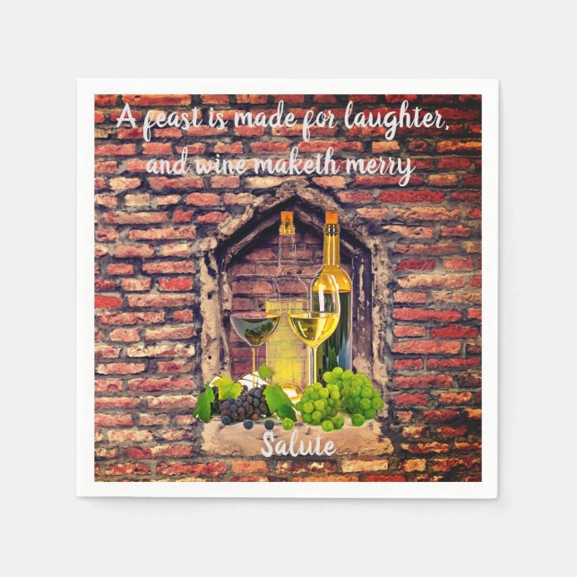 Italienisches Weinangebot auf Papier Party Napkins Serviette (Vorderseite)