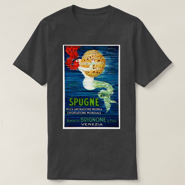 Italienisches Werbeplakat für Meerjungfrauen 1920 T-Shirt (Design vorne)