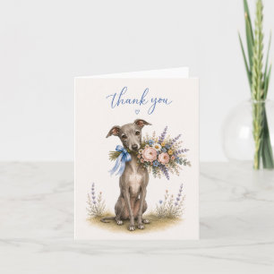 Italienisches Windhund-Blumenstrauß Dankeschön Dankeskarte