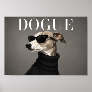 Italienisches Windhund Chic Fashion Hund Kunst Dru Poster