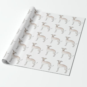 Italienisches Windhund-Creme-Muster mit süßer Cart Geschenkpapier