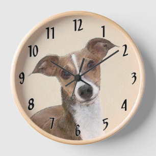 Italienisches Windhund-Gemälde - Süße originelle H Uhr