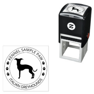 Italienisches Windhund-Silhouette mit Pfoten und T Permastempel