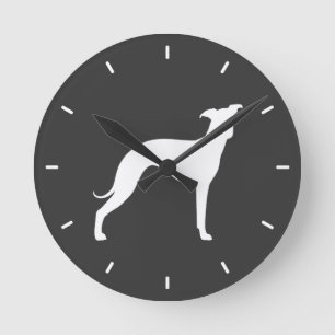 Italienisches Windhund-Silhouette Runde Wanduhr