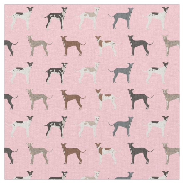 Italienisches Windhund-Stoff rosa Stoff (Nahaufnahme)