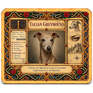 Italienisches Windspiel, mittelalterliche Bestiari Mousepad