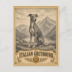 Italienisches Windspiel, Vintage Heritage Hund Postkarte