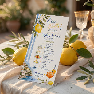 Italienisches Zitronen-Hochzeitsprogramm an der Am Menükarte