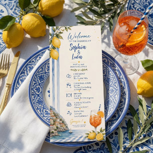 Italienisches Zitronen-Hochzeitsprogramm von der A Menükarte