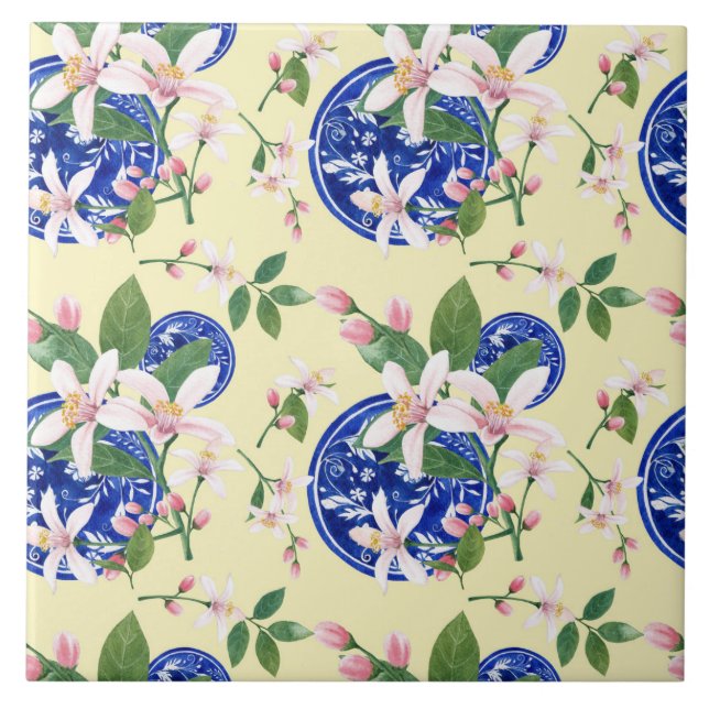 Italienisches Zitronenmuster Fliese (Vorderseite)