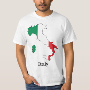 Italiens Flagge innerhalb seiner Karte - Sammlung T-Shirt