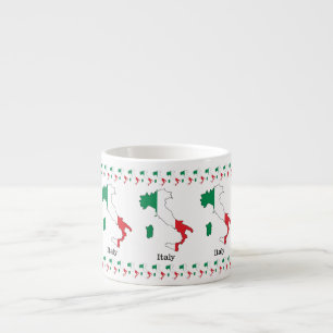 Italiens Flagge innerhalb seiner Karte - Souvenir- Espressotasse