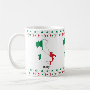 Italiens Flagge innerhalb seiner Karte - Souvenir- Kaffeetasse