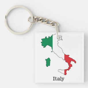 Italiens Flagge innerhalb seiner Karte - Souvenirs Schlüsselanhänger