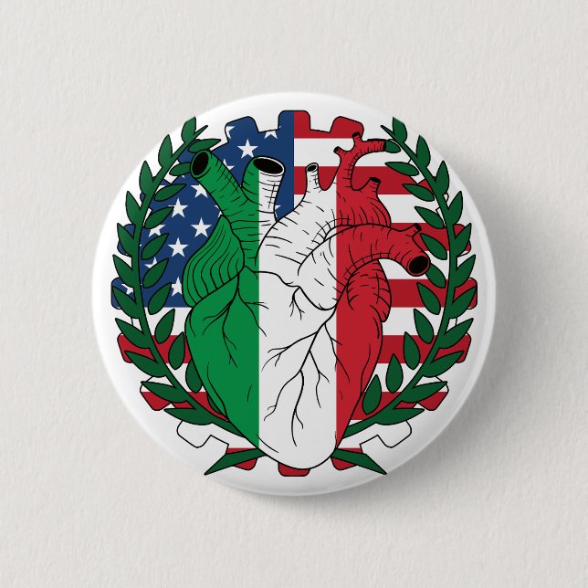 Italo-American USA USA Vereinigte Staaten Italien  Button (Vorderseite)