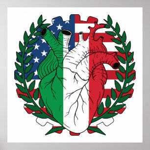 Italo-American USA USA Vereinigte Staaten Italien Poster