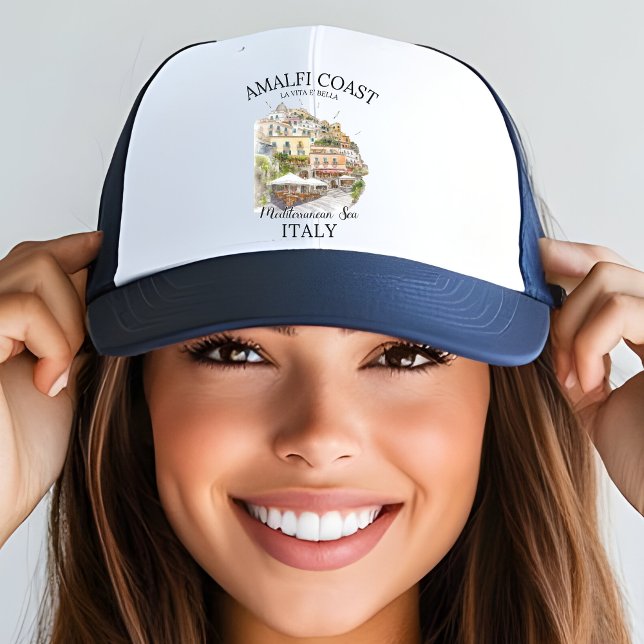 Italy Amalfi Coast Souvenir – La Vita è Bella  Truckerkappe (Von Creator hochgeladen)