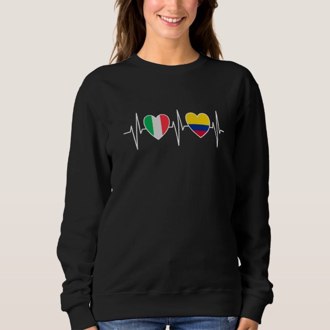 Italy And Colombia Colombian Flag Flags Premium Sweatshirt (Vorderseite)