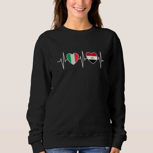 Italy And Egypt Egyptian Flag Flags Premium Sweatshirt (Vorderseite)