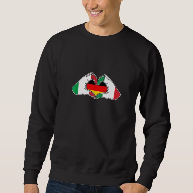 Italy and Germany Heart hand friendship Sweatshirt (Vorderseite)