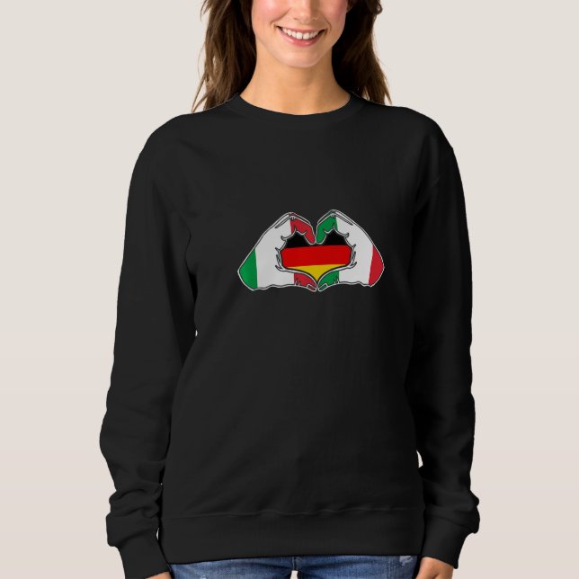 Italy and Germany Heart hand friendship Sweatshirt (Vorderseite)