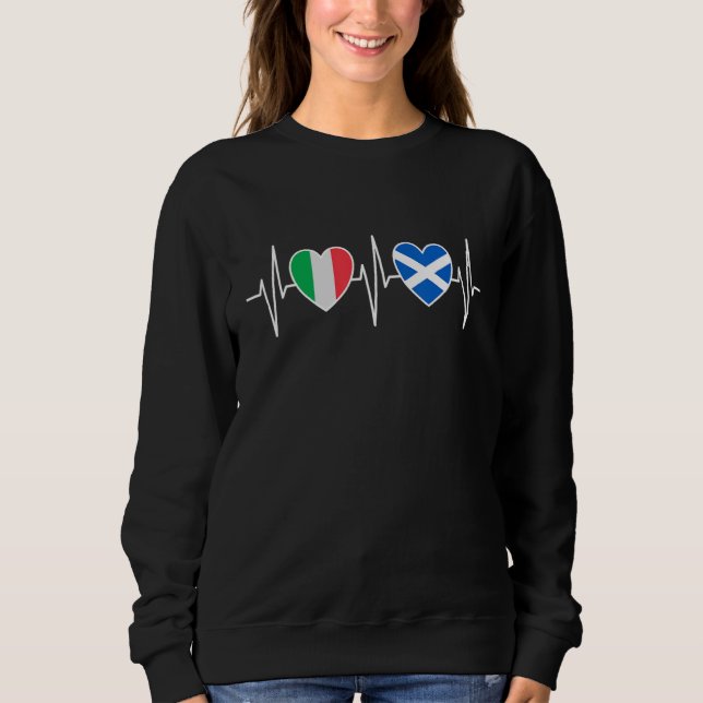 Italy And Scotland Scottish Flag Flags Sweatshirt (Vorderseite)