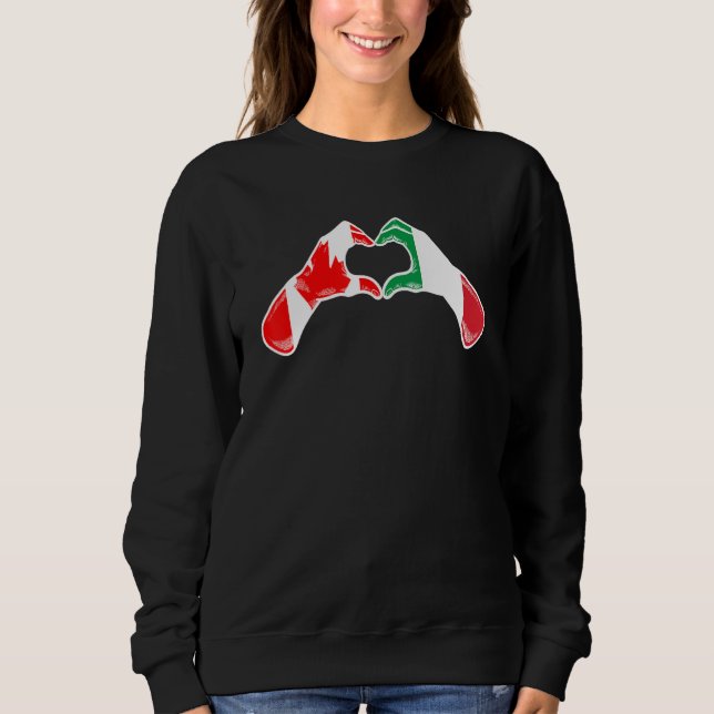 Italy Canada Flag Italian Canadian Heart Sweatshirt (Vorderseite)