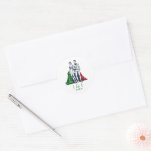 Italy Couple Wedding Runder Aufkleber