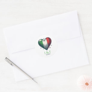 Italy Couple Wedding Runder Aufkleber