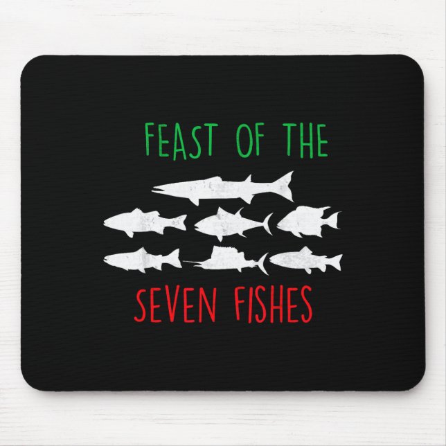 Italy Feast Of The Seven Fishes Italian Christmas  Mousepad (Vorne)