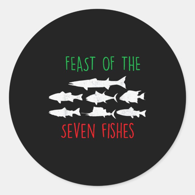 Italy Feast Of The Seven Fishes Italian Christmas  Runder Aufkleber (Vorderseite)