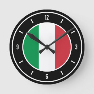 Italy Flag Elegant Runde Wanduhr