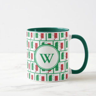 ITALY FLAG Green Monogram Tasse