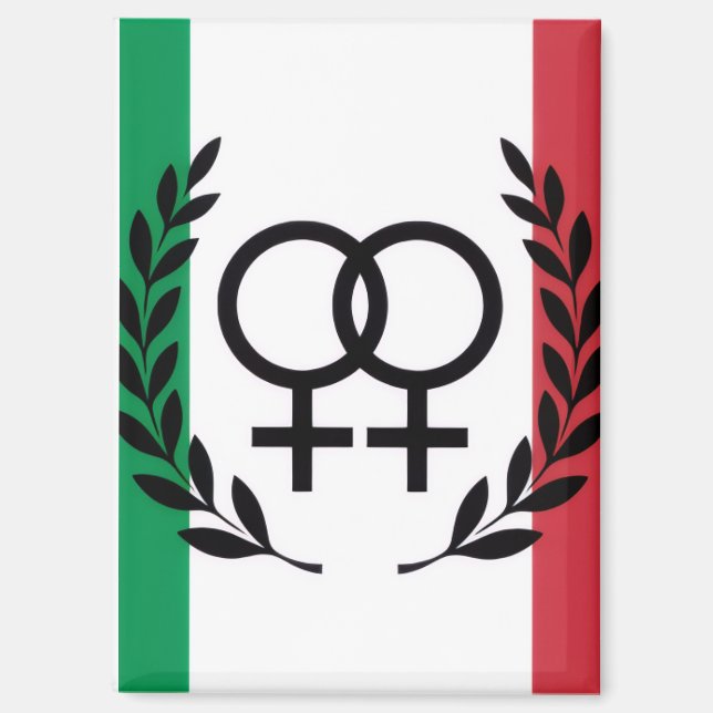 italy flag sapphic pride symbol rectangle magnet (Vorderseite)