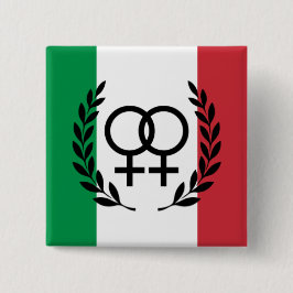 italy flag Sapphic Symbol badge Button