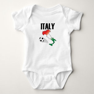Italy Football Fan Map Boot Soccer Ball Baby Strampler